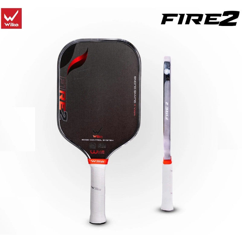 Genuine WIKA QD Fire 2 Quang Duong 16mm Pickleball Racket, XK100 Carbon, Hybrid 2.0 Core, UPA-A