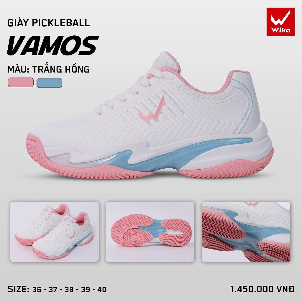 WIKA Genuine Wika Vamos x Quang Duong Pickleball Shoes, Soft Eva Sole, Grip Sole