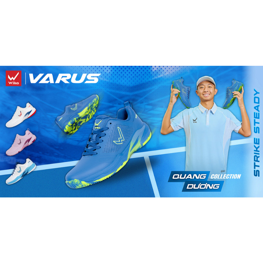 Genuine Wika Varus x Quang Duong Pickleball Shoes, Form-Keeping TPU Upper Combined with Breathable Mesh
