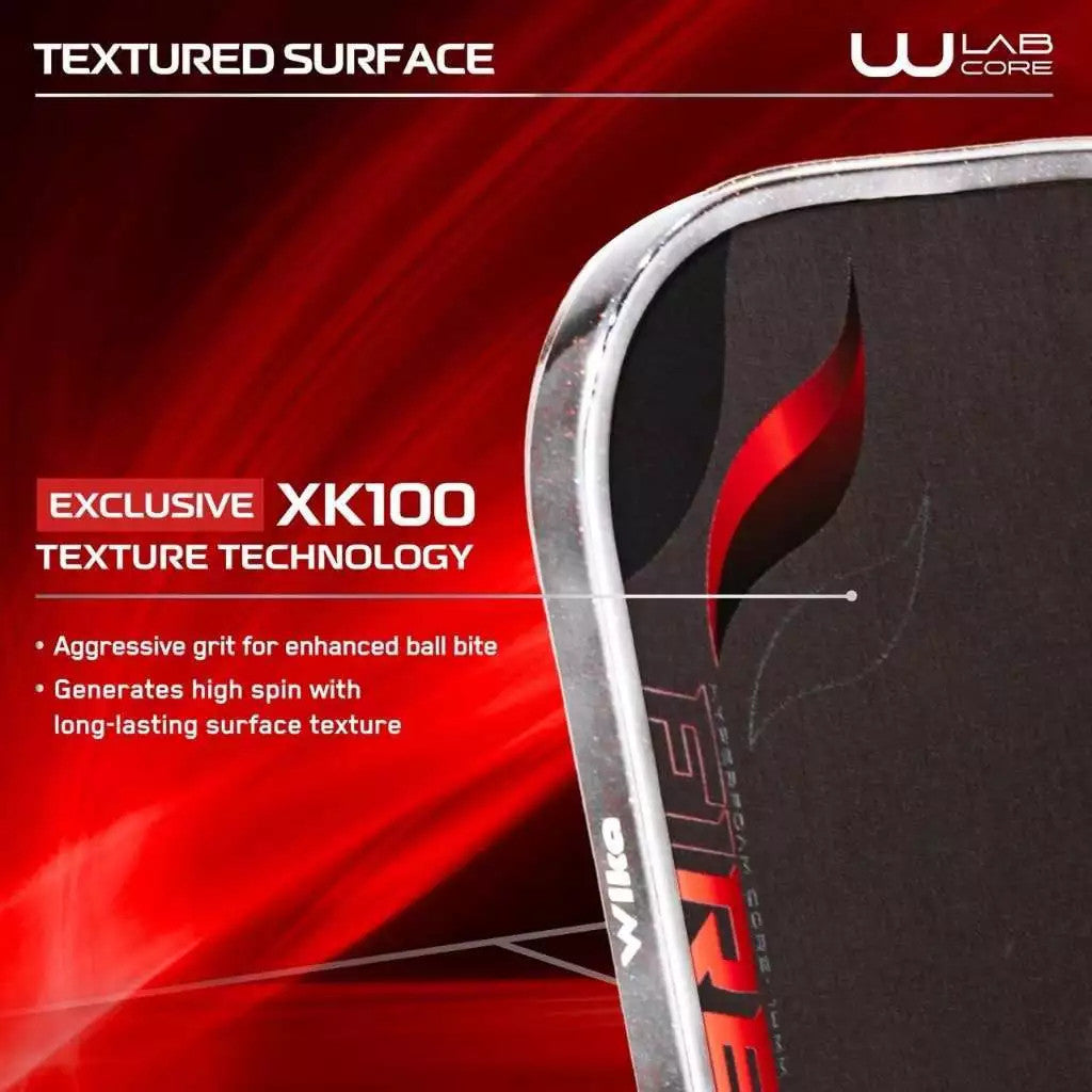 Genuine WIKA QD Fire 2 Quang Duong 16mm Pickleball Racket, XK100 Carbon, Hybrid 2.0 Core, UPA-A